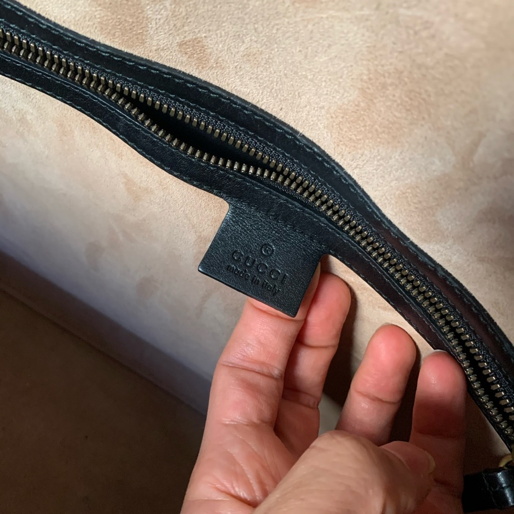 Gucci black leather Rajah tiger top handle tote overnight bag weekender - Picture 14 of 16